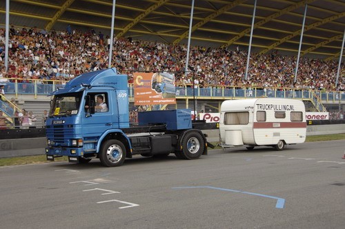 Truck caravan race