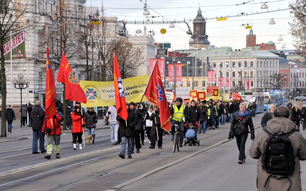 Zweeds protest tegen uitbuiting