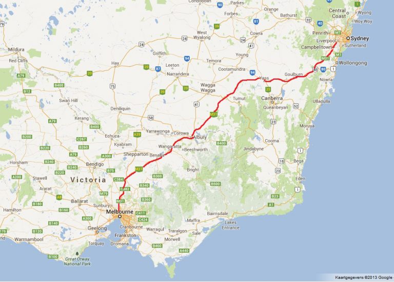 Snelweg Sydney-Melbourne bijna compleet