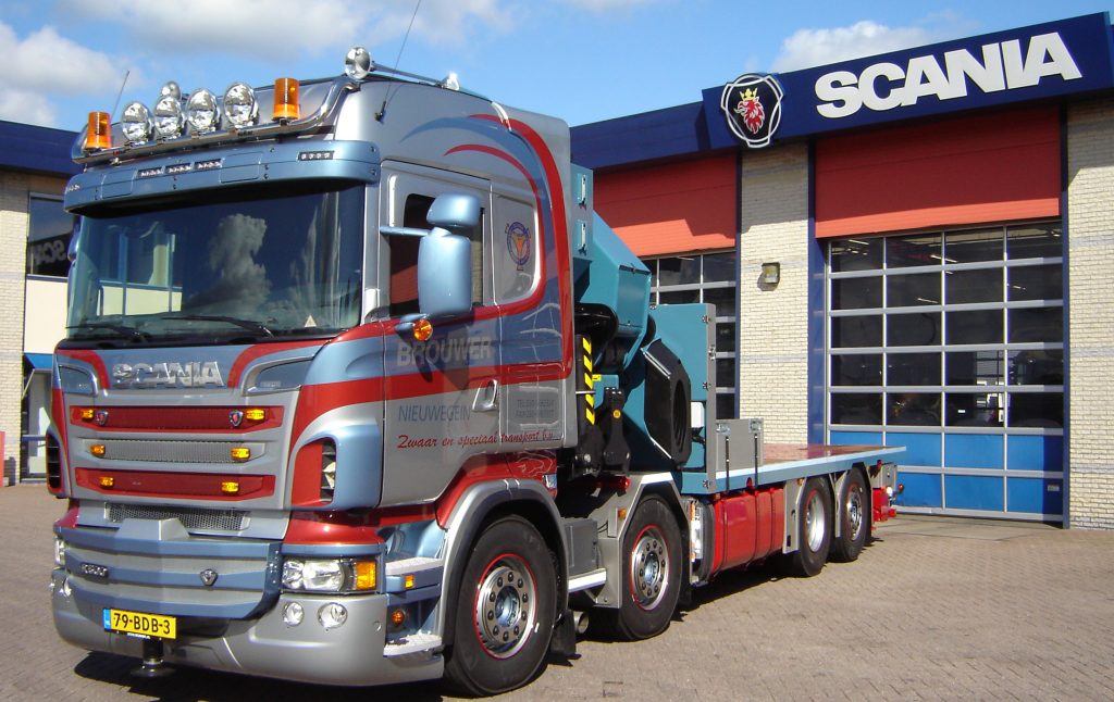 Zware Scania R500 motorwagen voor Brouwer