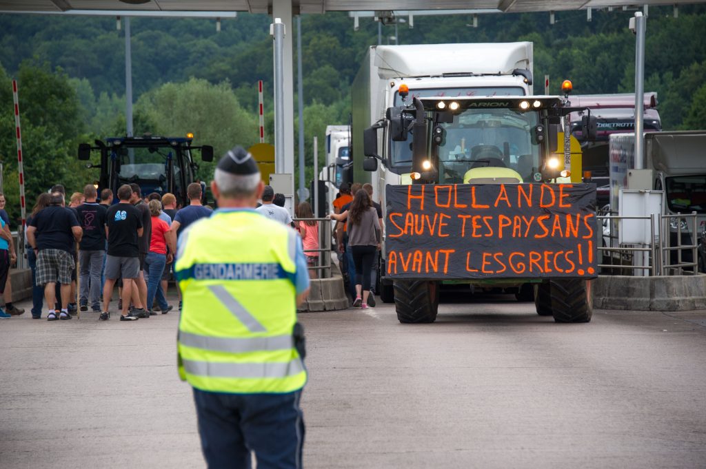 Frankrijk boerenblokkades politie ANP