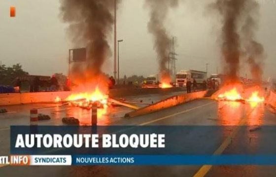 Grimmige wegblokkades België