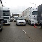 Foto's: NL chauffeurs muurvast in België