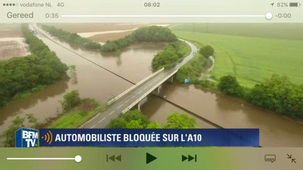 Frankrijk overstroming A10 Orléans