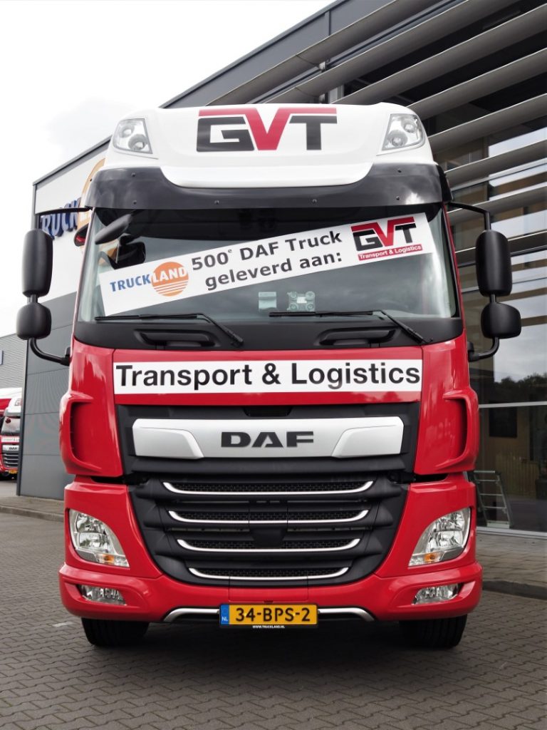 Vijfhonderdste DAF voor GVT Groep of Logistics in Tilburg